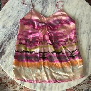 Multicolor Strappy Women's Silk Top
